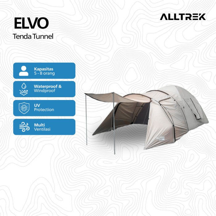 ALLTREK Tenda Camping ELVO Outdoor 1 Bedroom 1 Guest Room 5-8 Person