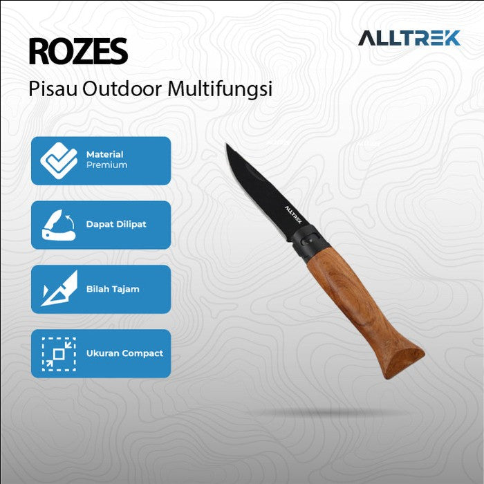 มีดพับกลางแจ้ง ALLTREK ROZES มีดพับเพื่อการอยู่รอด