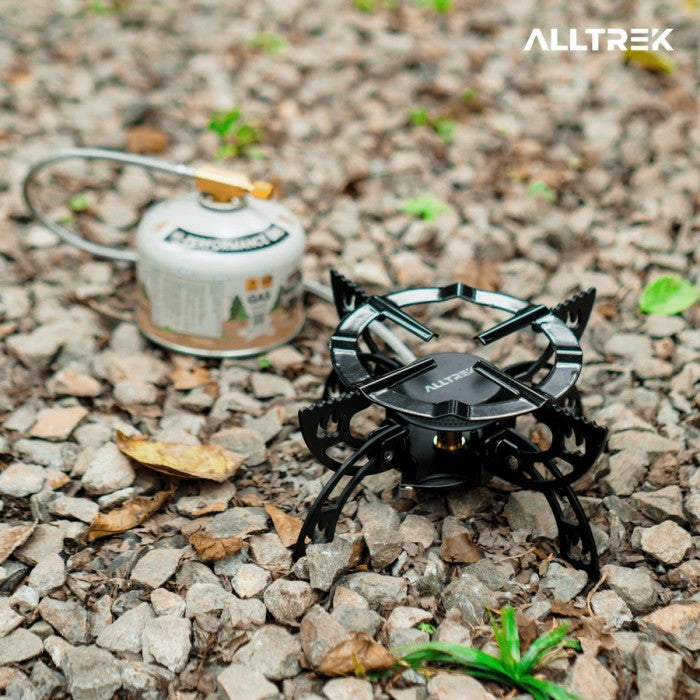 ALLTREK เตาแคมป์พับ PYRO กลางแจ้งแยกเตาแก๊สขนาดเล็ก Camping แบบพกพา