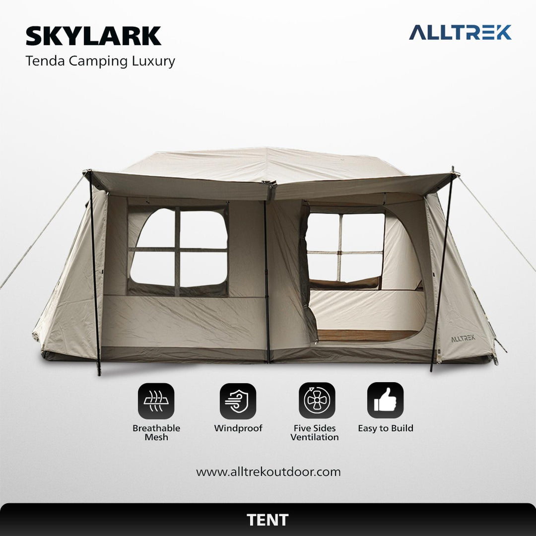 ALLTREK เต็นท์แคมป์หรู SKYLARK 2 ชั้น 2 ห้อง 1 โถง