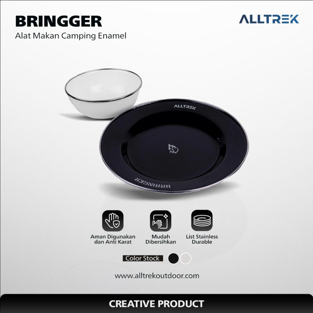 ALLTREK Mangkok Piring Enamel BRINGGER Mangkok Outdoor Camping