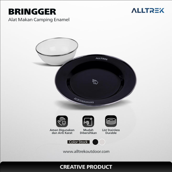 ALLTREK Mangkok Piring Enamel BRINGGER Mangkok Outdoor Camping