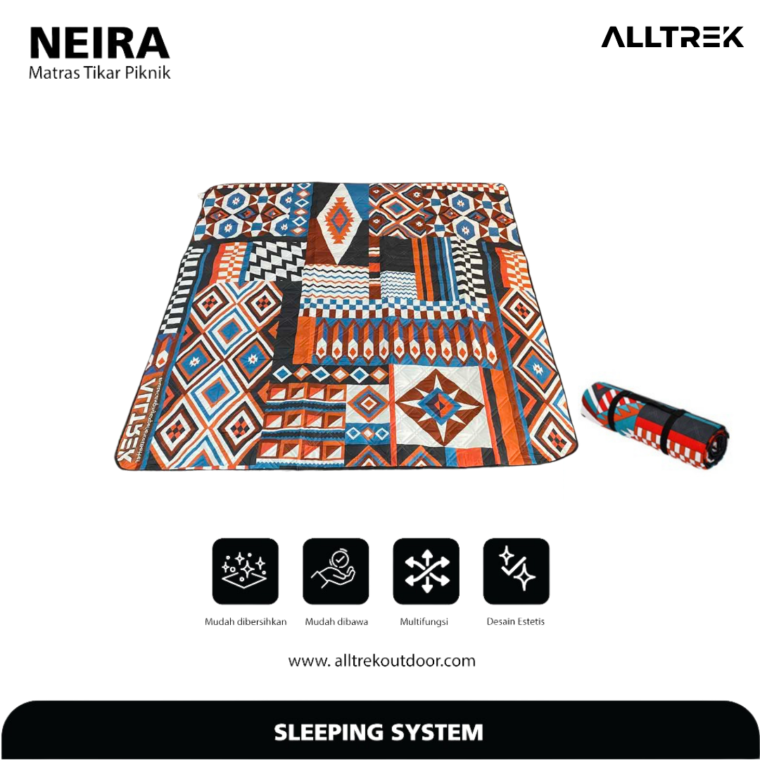 ALLTREK Matras Tikar NEIRA 2x2M RED PATTERN ( Logo Terbalik ) Moistureproof Outdoor Mattress
