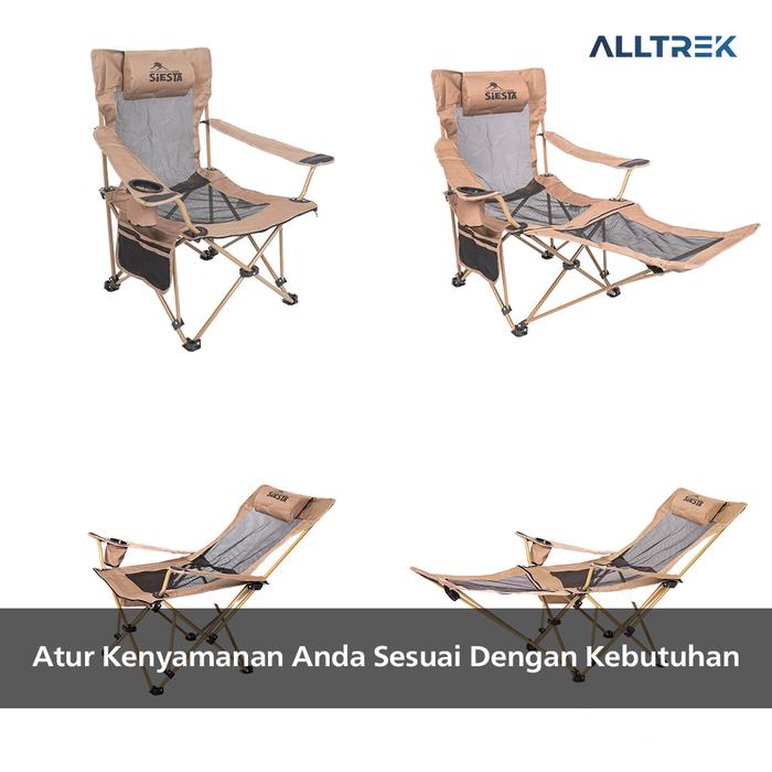 ALLTREK Kursi Lipat Footrest SIESTA Portable Outdoor Adjustable Reclining & Detachable