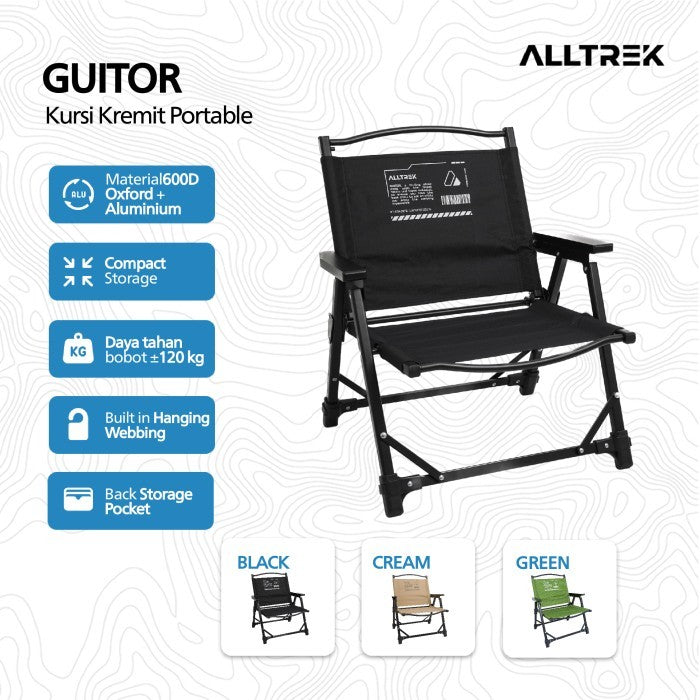 ALLTREK Kursi Lipat GUITOR Folding Chair Kermit Detachable