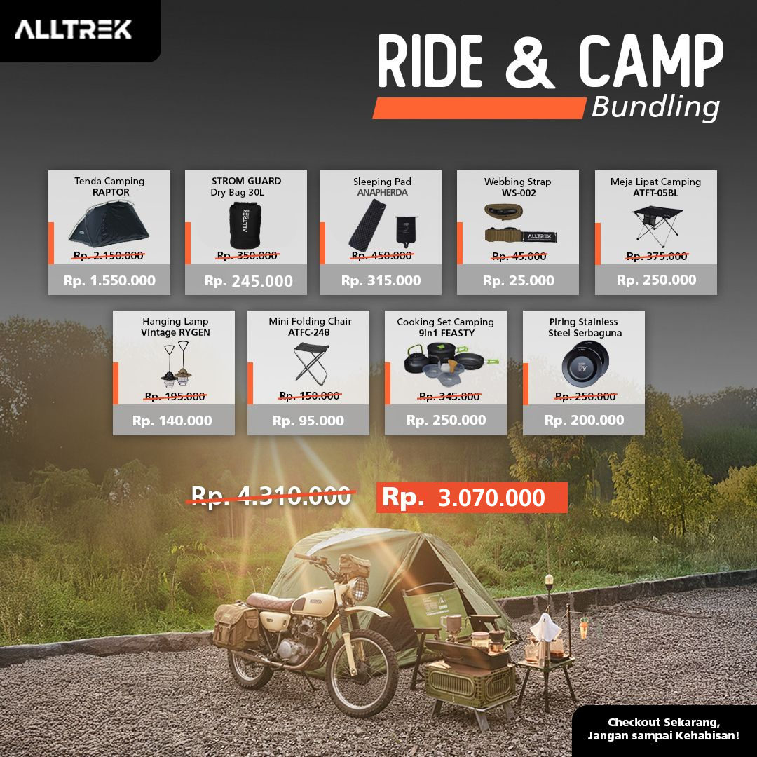 ALLTREK Tenda RAPTOR 1-2P Double Layer Kangaroo Tent Paket Bundling Camping