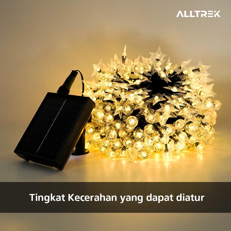 ALLTREK Lampu Atmosphere Dekorasi 50 Meter – Solar + Rechargeable | 8 Mode & Remote