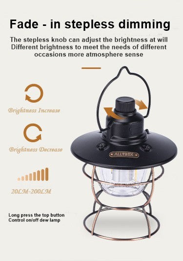 ALLTREK Lampu Outdoor Vintage Style Camping USB Light 2 Mode