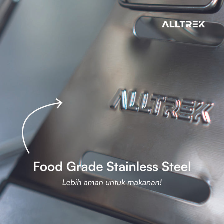 ALLTREK GASKIN เตาย่างบาร์บีคิวแบบพกพาสแตนเลสย่างพับเครื่องมือ