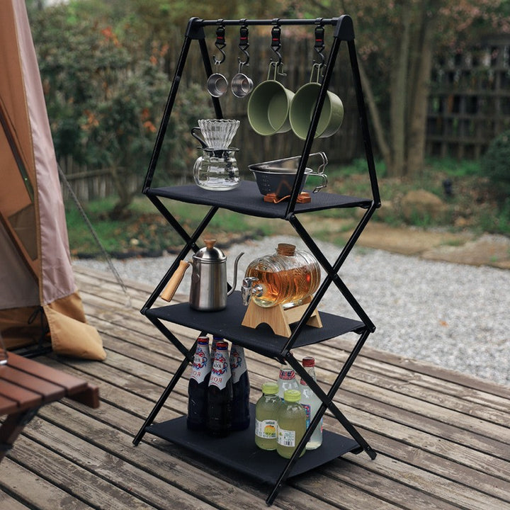 ALLTREK Folding Rack Black Camping Rak Kain Lipat