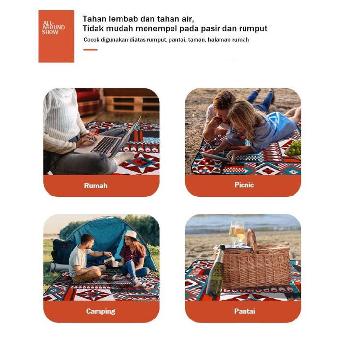 ALLTREK Matras Tikar NEIRA 2x2M RED PATTERN ( Logo Terbalik ) Moistureproof Outdoor Mattress