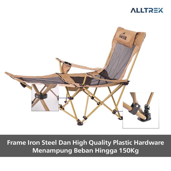 ALLTREK Kursi Lipat Footrest SIESTA Portable Outdoor Adjustable Reclining & Detachable