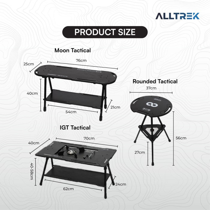 ALLTREK TACTICAL IGT โต๊ะตั้งแคมป์กลางแจ้งแบบพกพา - โต๊ะพระจันทร์