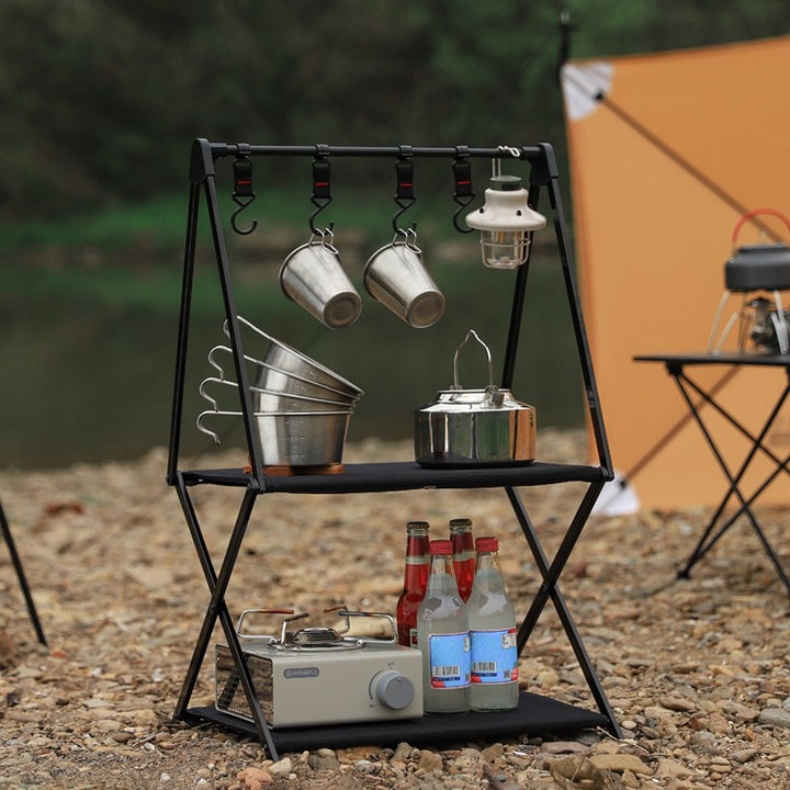 ALLTREK Folding Rack Black Camping Rak Kain Lipat
