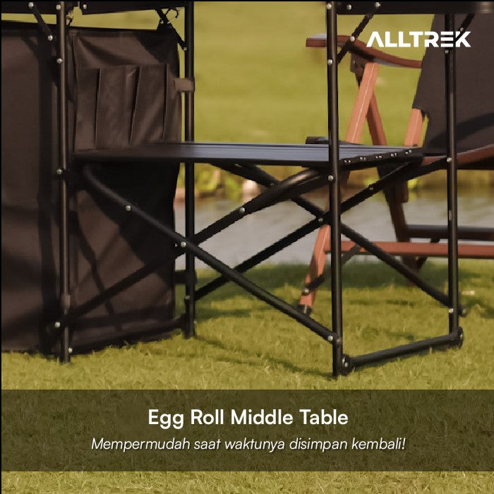 ALLTREK โต๊ะทำอาหารสำหรับตั้งแคมป์ TINERY BLACK Kitchen โต๊ะในครัวแบบพกพา