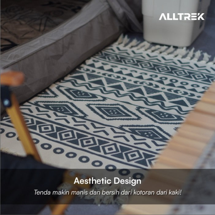 ALLTREK ETHNIC NORDIC พรมปูพื้นผ้าฝ้ายผ้าประตู Aesthetic