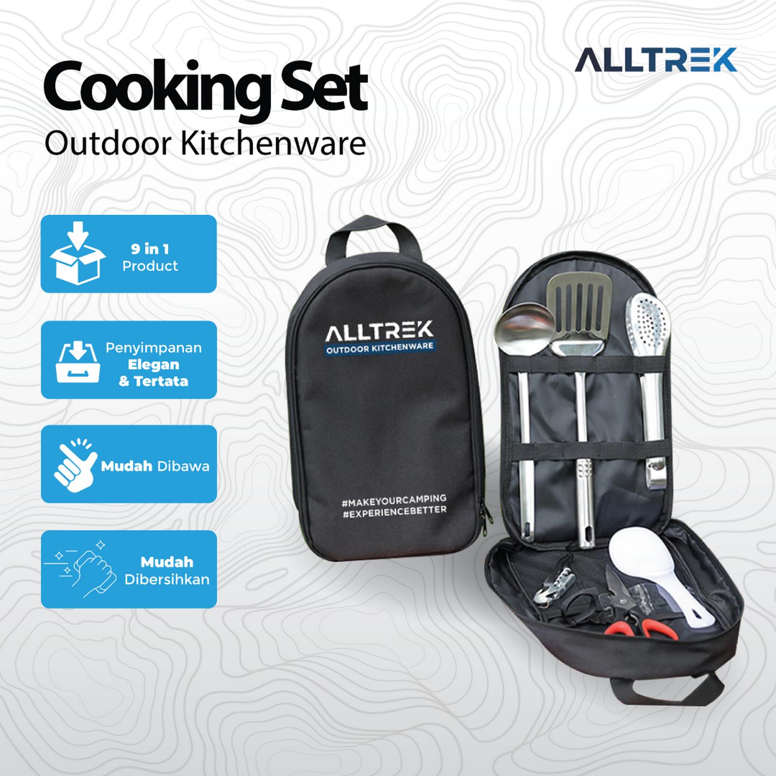 ALLTREK Cooking Set Stainless Steel Outdoor Set Alat Masak Camping