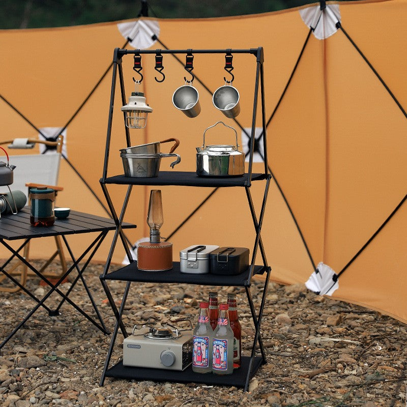 ALLTREK Folding Rack Black Camping Rak Kain Lipat