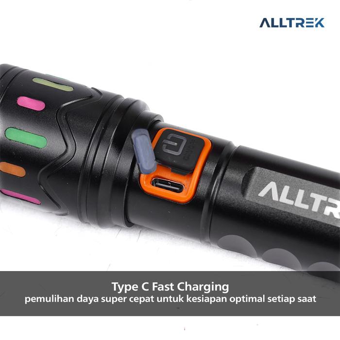 ALLTREK Senter Led Super Terang ATFL-02 Super Bright Long Range Multifungsi