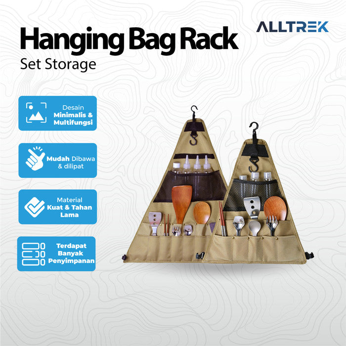 ALLTREK Hanging Bag Rack Triangular Cookware Set Storage