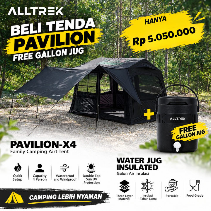 ALLTREK Tenda Angin PAVILION X4 AIR TENT Tenda Camping Inflatable Air Tent