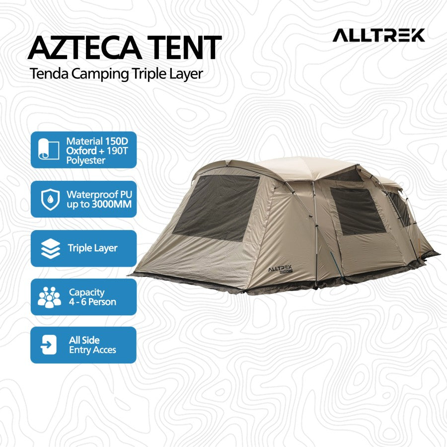 PREORDER - เต็นท์แคมปิ้ง ALLTREK AZTECA Tunnel เต็นท์กันน้ำ 3 ชั้น 5P