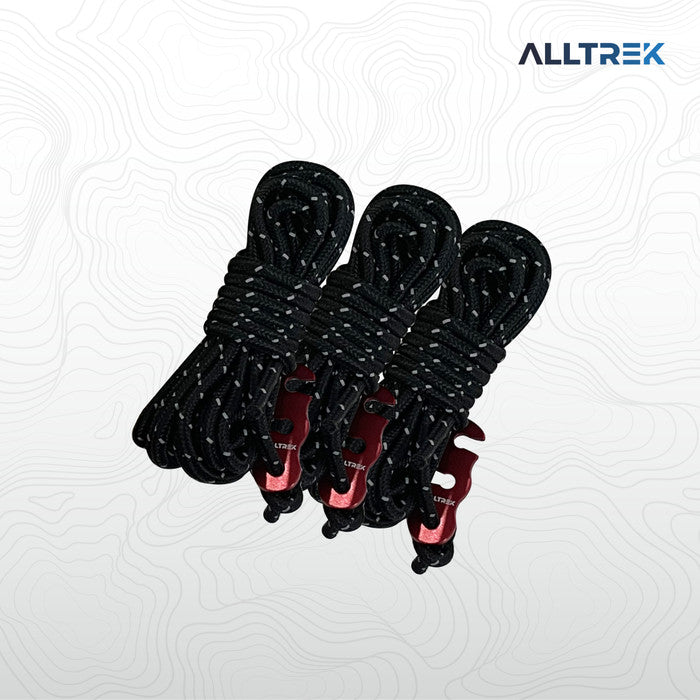 ALLTREK Wind Rope Bold Reflection 4MM Night Light เชือกเต็นท์อเนกประสงค์ - สีแดง