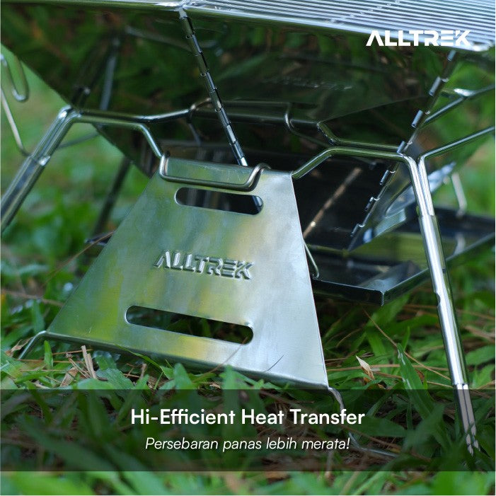 ALLTREK GASKIN เตาย่างบาร์บีคิวแบบพกพาสแตนเลสย่างพับเครื่องมือ