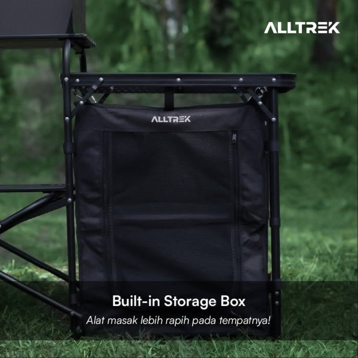 ALLTREK โต๊ะทำอาหารสำหรับตั้งแคมป์ TINERY BLACK Kitchen โต๊ะในครัวแบบพกพา