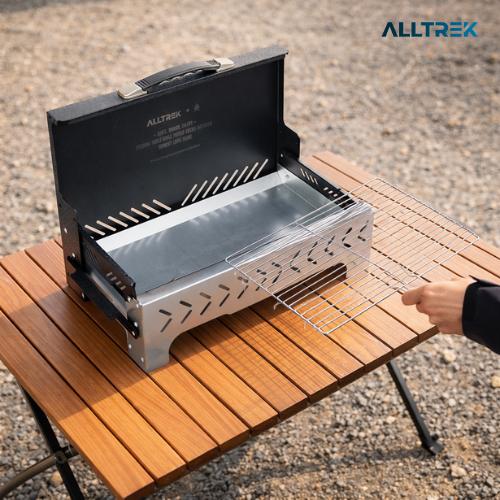 ALLTREK Folding Grill Table BBQ Camping Outdoor Stainless Steel