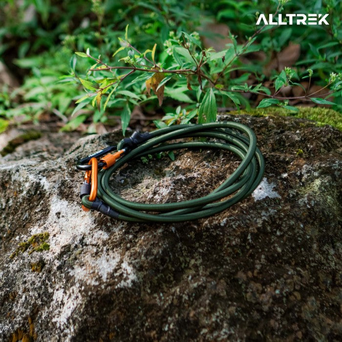 ALLTREK Multifunctional Carabiner สายรัดกระเป๋าเดินทางสำหรับรถจักรยานยนต์ - สีเขียวทหาร