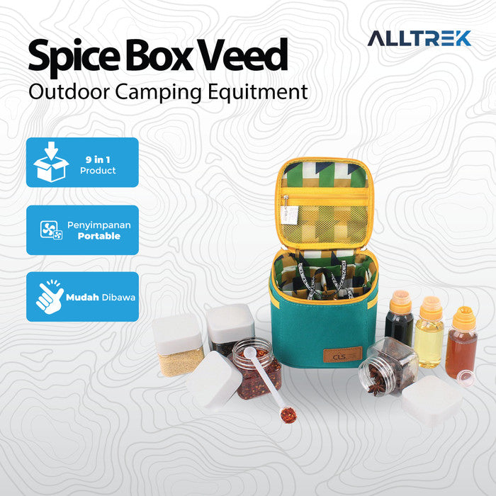 ALLTREK กล่องใส่เครื่องเทศ VEED อุปกรณ์ปิกนิกสำหรับการตั้งแคมป์กลางแจ้ง