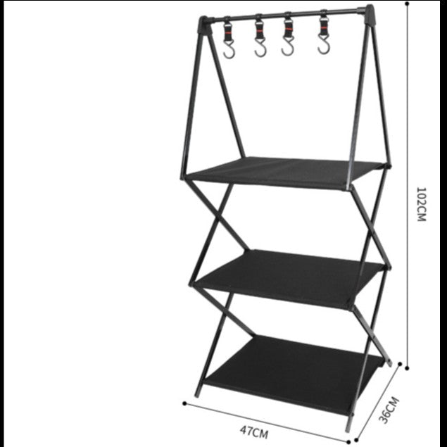 ALLTREK Folding Rack Black Camping Rak Kain Lipat