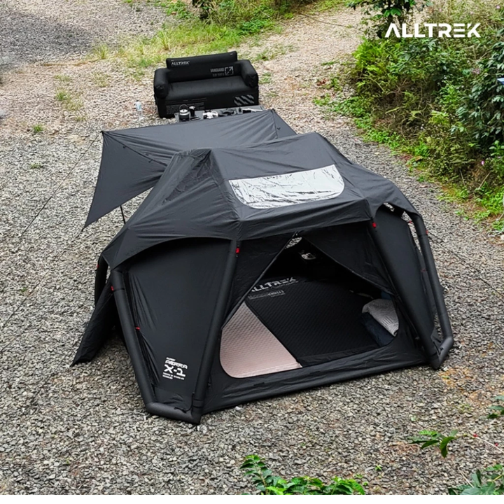 ALLTREK Paket Camping Hemat AERRA-X1 Inflatable Air Tent Bundle + Flysheet ARCTIC Black + FREE Lampu Camping VEGGIE