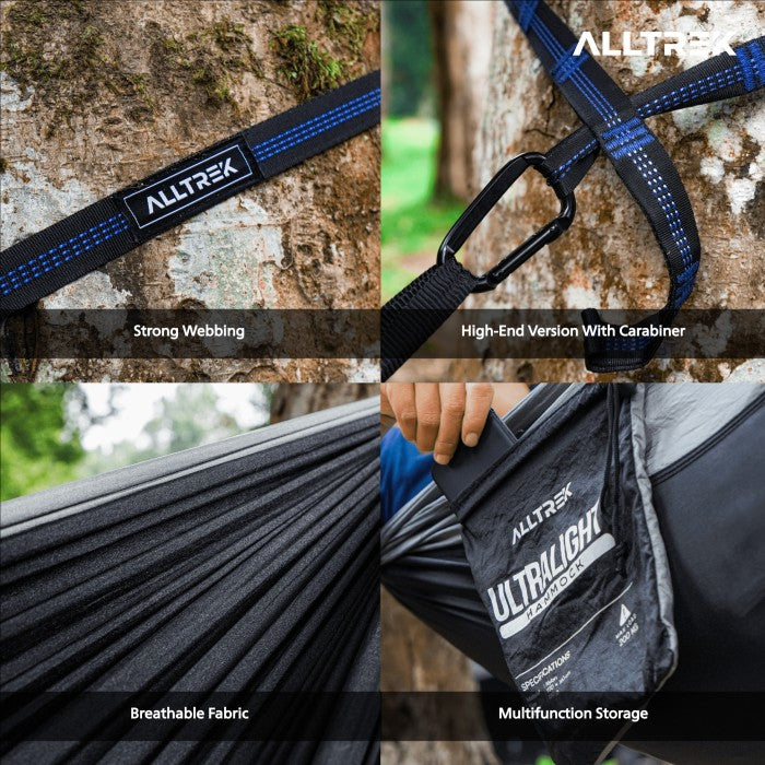 ALLTREK เปลญวน Ultralight HM201 Single Double Super Light - สีดำเทา