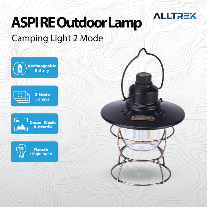 ALLTREK Lampu Outdoor Vintage Style Camping USB Light 2 Mode