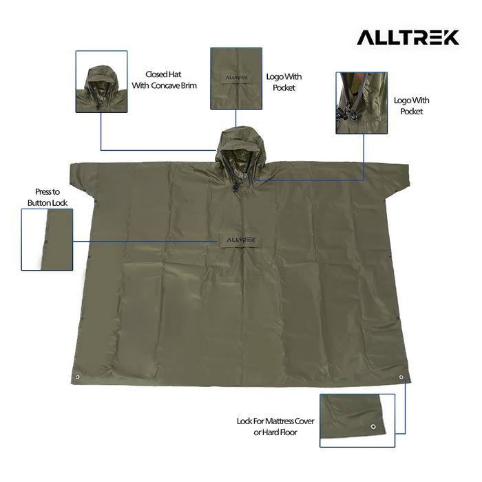 ALLTREK Jas Hujan Ponco Lengan Ultralight 3 in 1