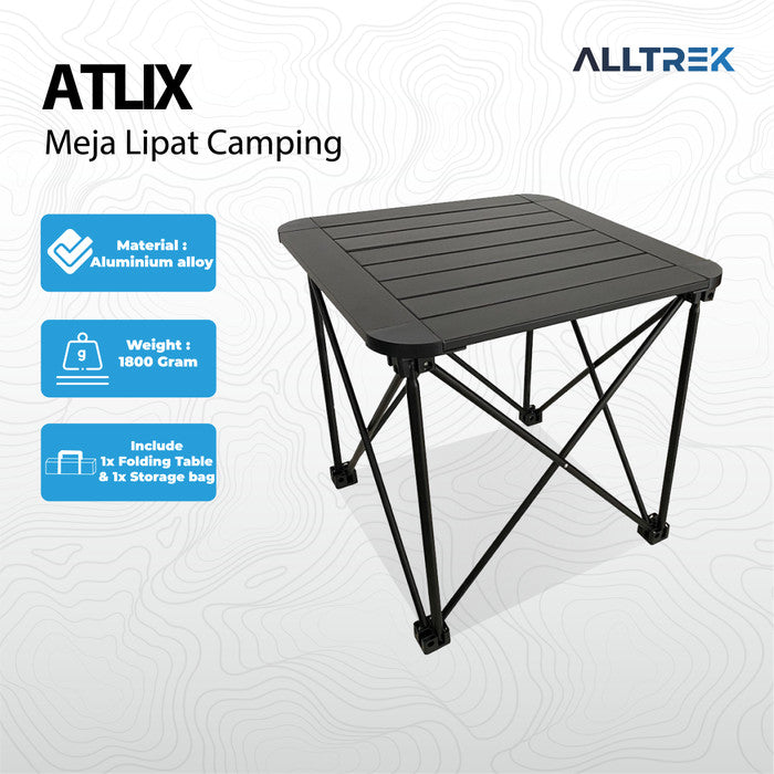 ALLTREK โต๊ะพับตั้งแคมป์ ATLIX โต๊ะพับอลูมิเนียมแบบพกพา