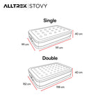 ALLTREK STOVY ที่นอนเป่าลมอัตโนมัติสำหรับกลางแจ้งแบบพกพา - สีดำ, ดับเบิ้ล