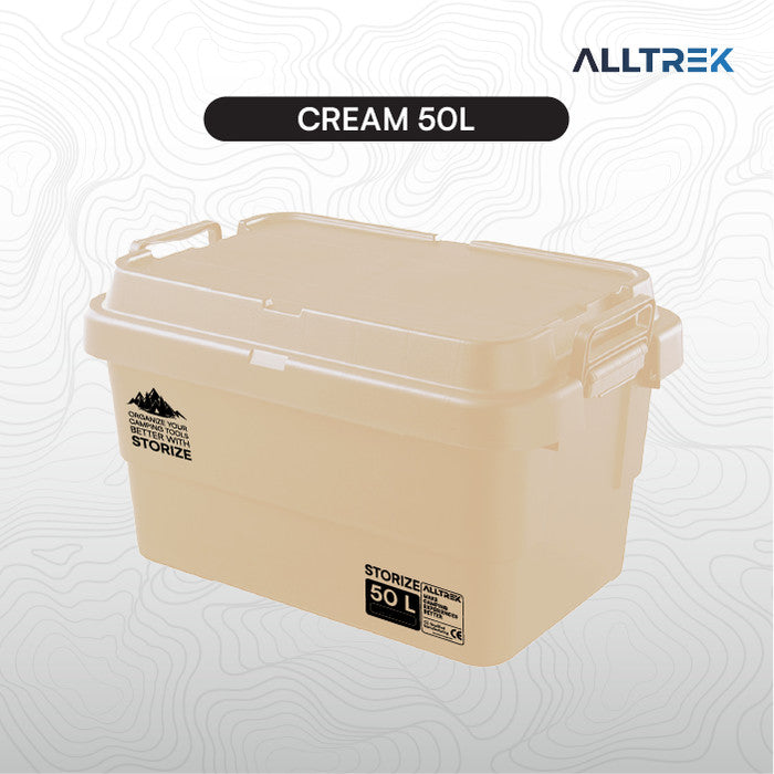ALLTREK กล่องเก็บของอเนกประสงค์ STORIZE กล่องเก็บของกลางแจ้ง - สีครีม 22L