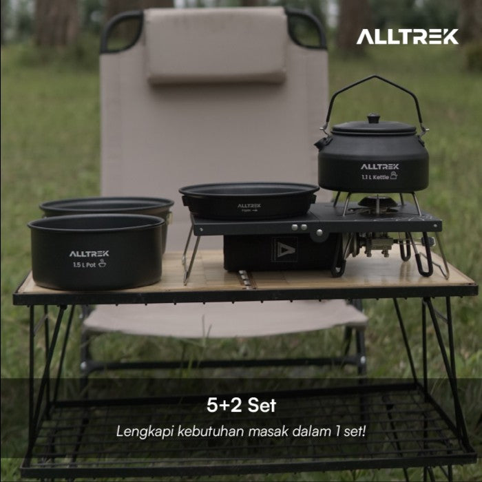ALLTREK ชุดทำอาหาร CASTRY 4in1 อุปกรณ์ทำอาหารแบบพกพาสำหรับการตั้งแคมป์