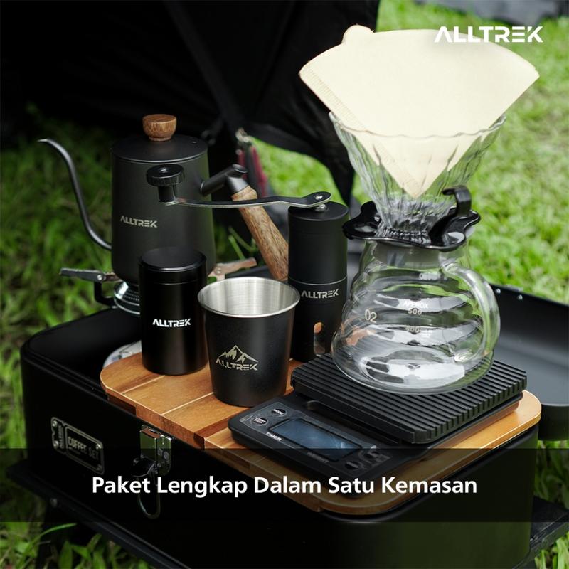 ALLTREK Coffee Maker 10 Set Outdoor Hand Brew Metal Box