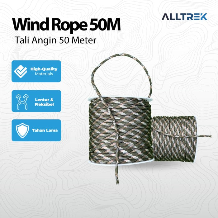 ALLTREK Wind Rope Tali Angin Outdoor Camping 50M - Beige