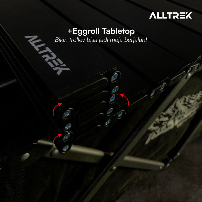 ALLTREK รถเข็นพับได้สำหรับตั้งแคมป์กลางแจ้งขนาด 90 ลิตร (สีกากี)
