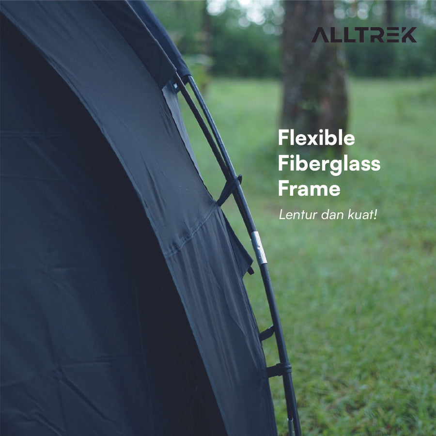 ALLTREK เต็นท์กระโจม สีดำ Pop Up เต็นท์พักพิงแปดเหลี่ยมกลางแจ้ง