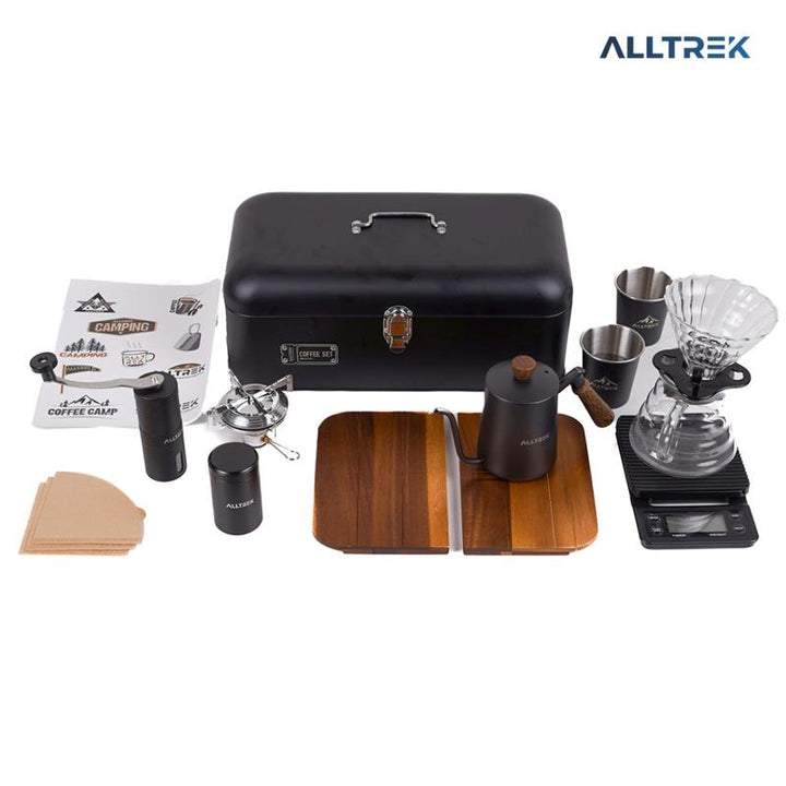 ALLTREK Coffee Maker 10 Set Outdoor Hand Brew Metal Box