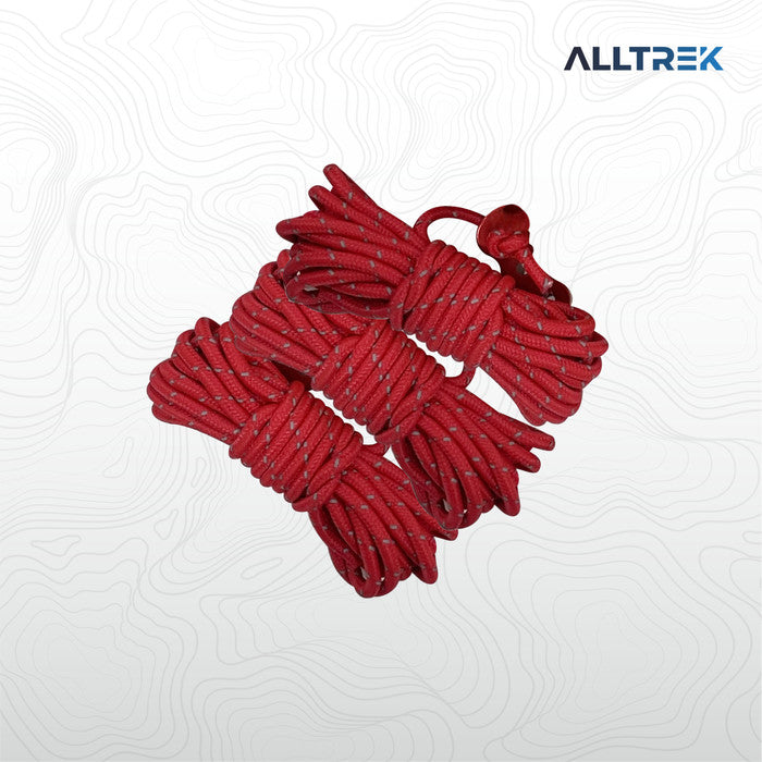 ALLTREK Wind Rope Bold Reflection 4MM Night Light เชือกเต็นท์อเนกประสงค์ - สีแดง