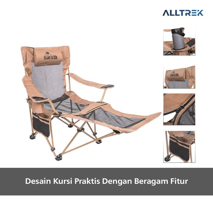ALLTREK Kursi Lipat Footrest SIESTA Portable Outdoor Adjustable Reclining & Detachable