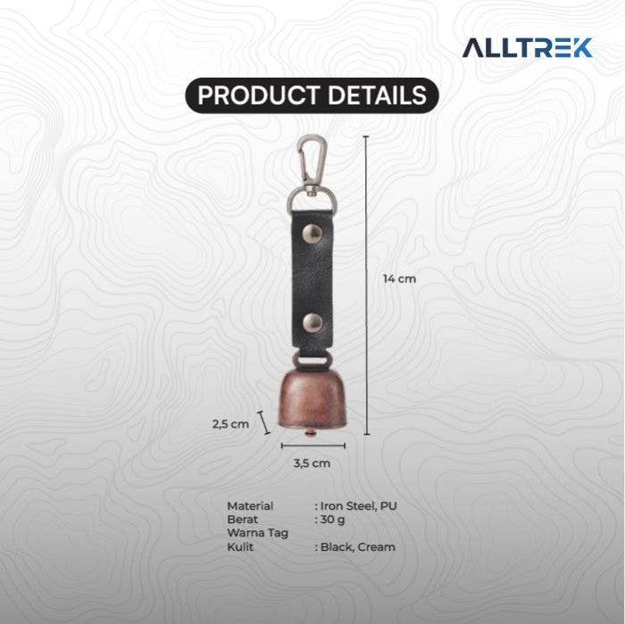 ALLTREK กระดิ่งกลางแจ้ง กระดิ่ง อุปกรณ์เดินป่า พวงกุญแจ - สีครีม