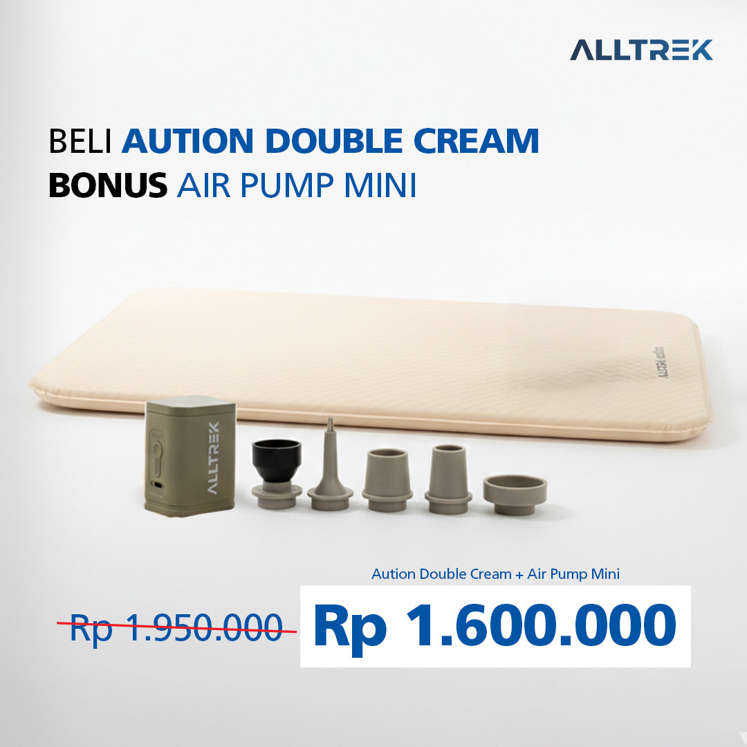 ALLTREK Paket Matras Kasur Angin Camping AUTION Comfort Foam + Air Pump Portable Outdoor